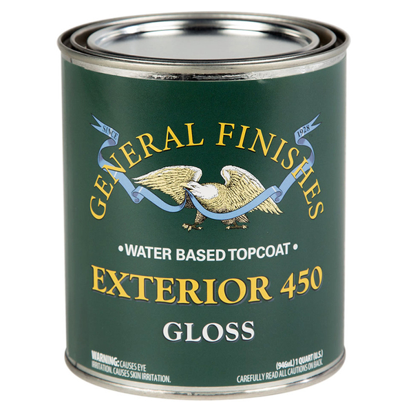 General Finishes 1 Qt Clear Exterior 450 Topcoat Water-Based Topcoat, Gloss QXG